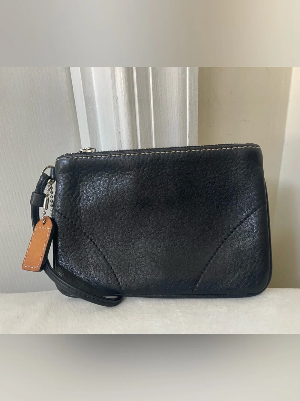 Coach vintage Black Pebbled Leather Wristlet